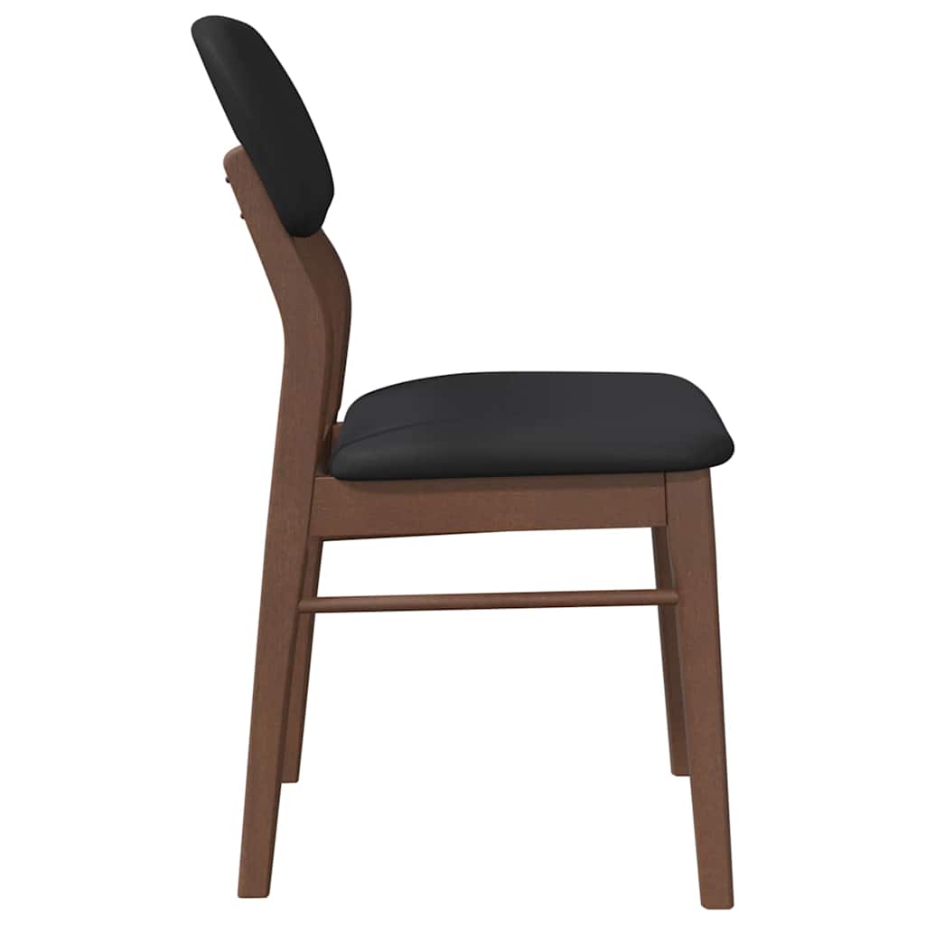 Dining Chairs with Cushions 2 Pcs Brown Solid Wood Rubber Tree