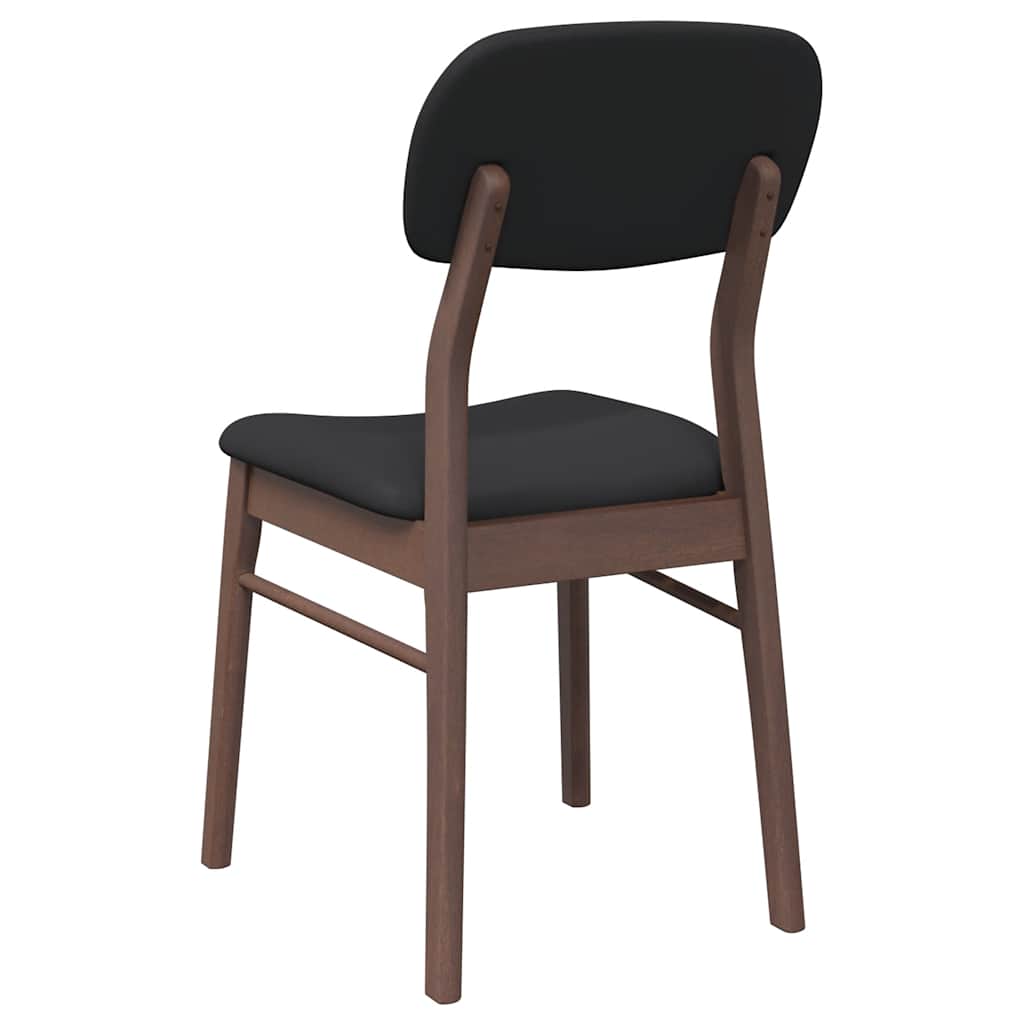 Dining Chairs with Cushions 2 Pcs Brown Solid Wood Rubber Tree