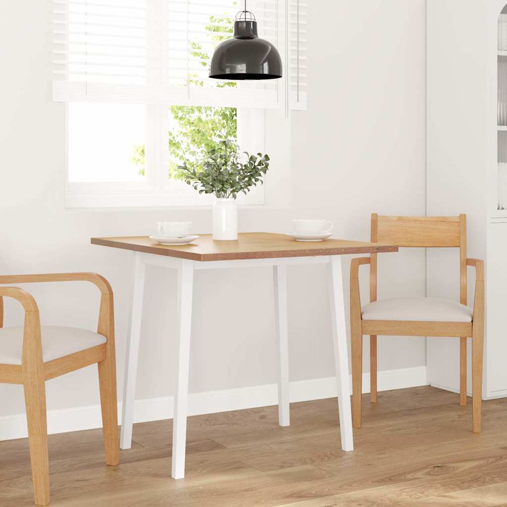 Dining Table White Solid Wood Rubberwood