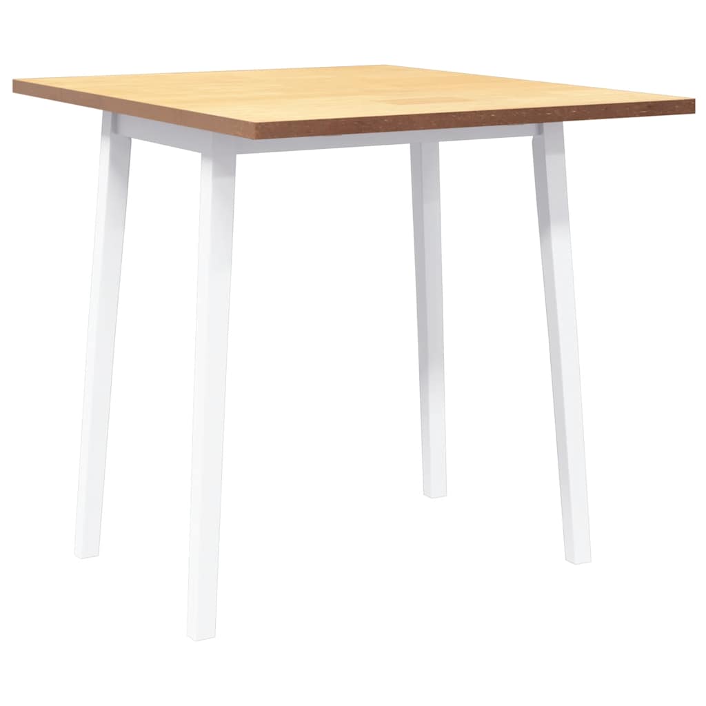 Dining Table White Solid Wood Rubberwood