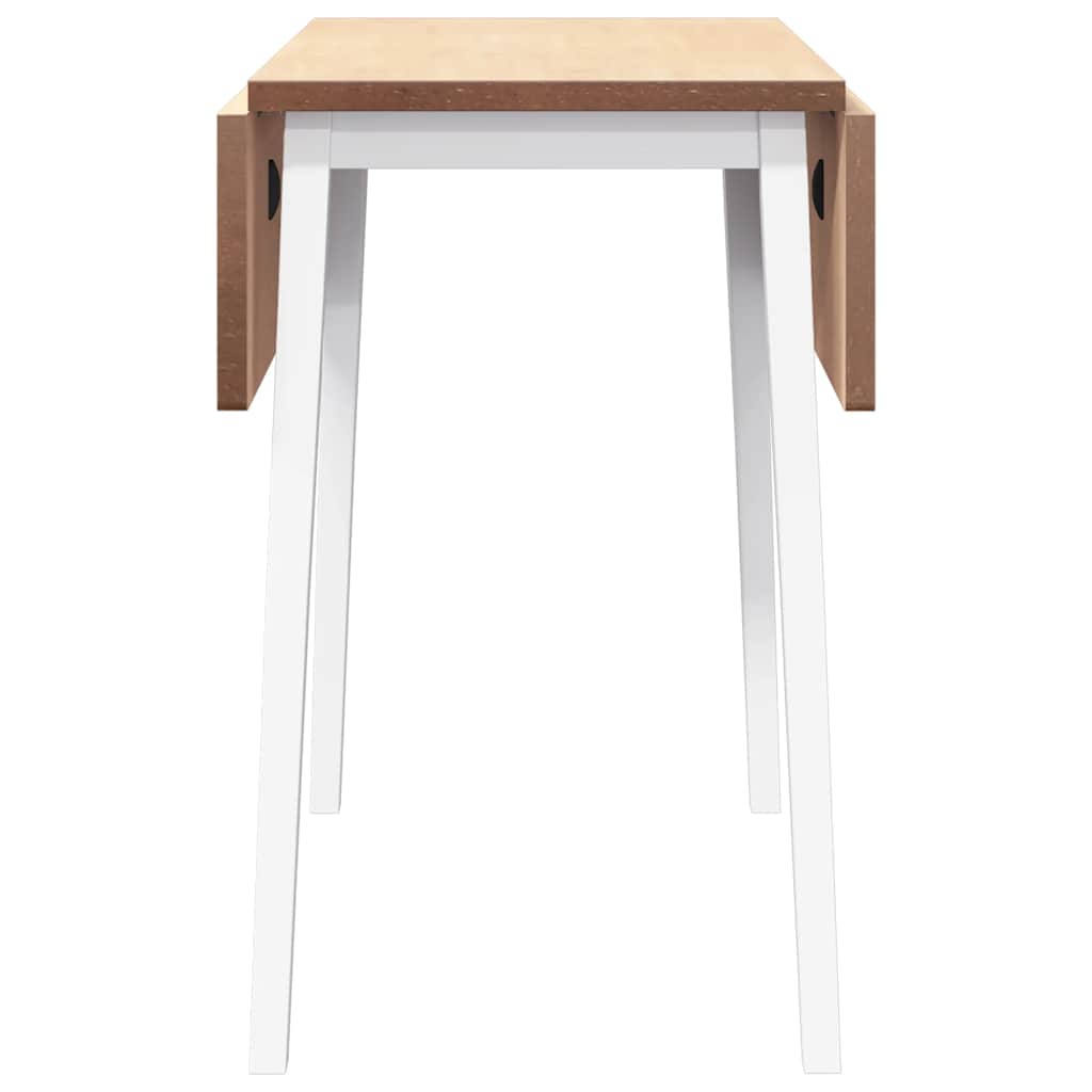 Dining Table White Solid Wood Rubberwood