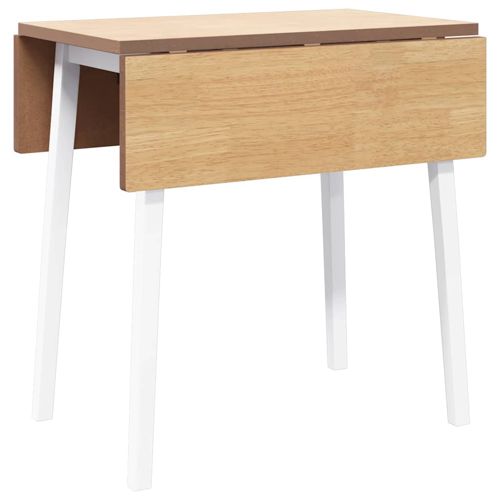 Dining Table White Solid Wood Rubberwood
