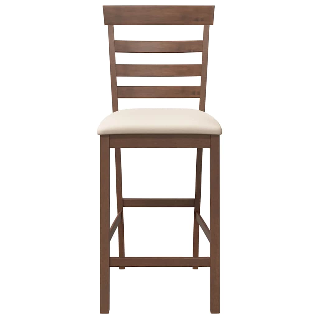 Barhocker mit Kissen 2 Stk. Braun Massivholz Gummibaum