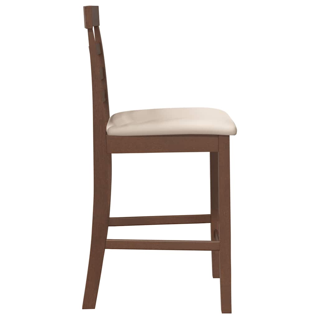 Barhocker mit Kissen 2 Stk. Braun Massivholz Gummibaum
