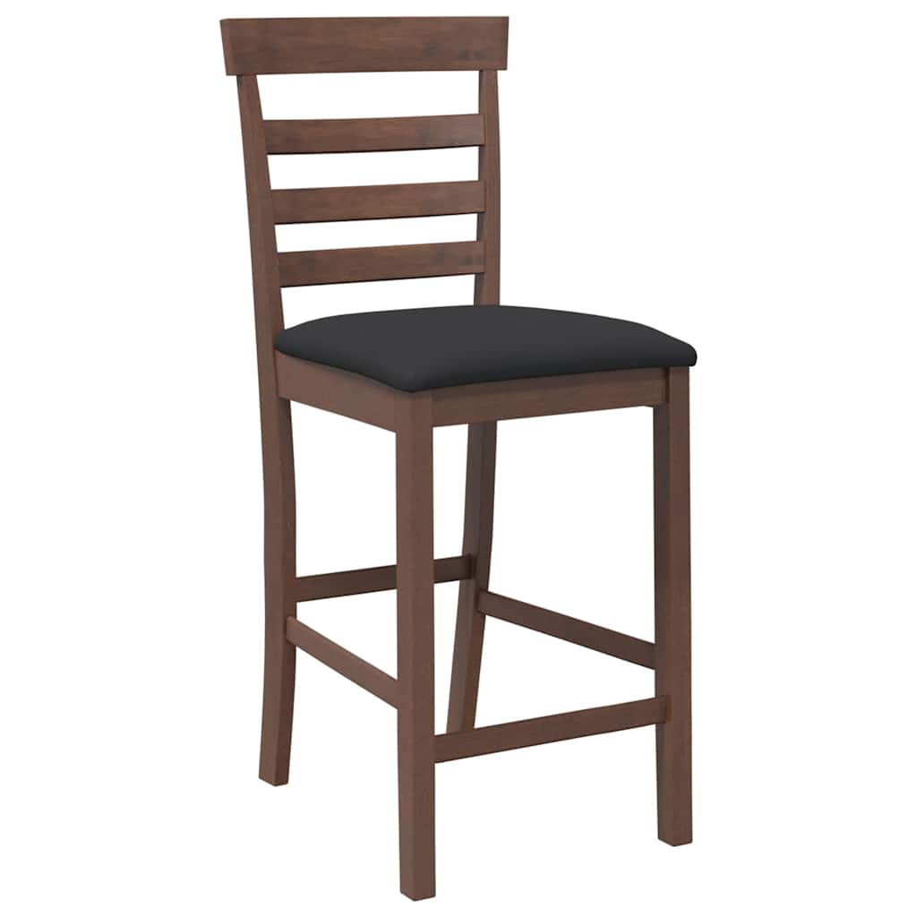 Barhocker mit Kissen 2 Stk. Braun Massivholz Gummibaum