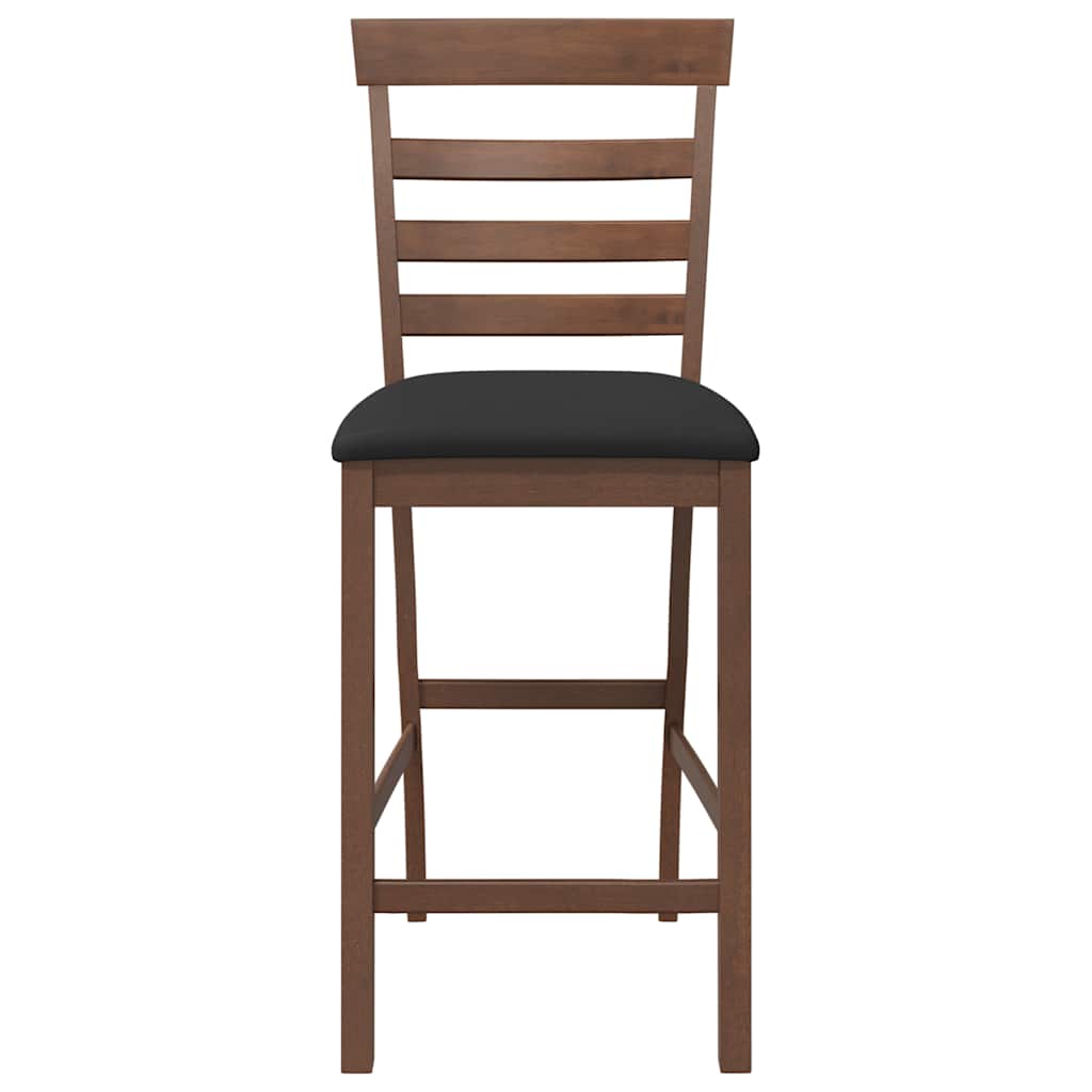 Barhocker mit Kissen 2 Stk. Braun Massivholz Gummibaum