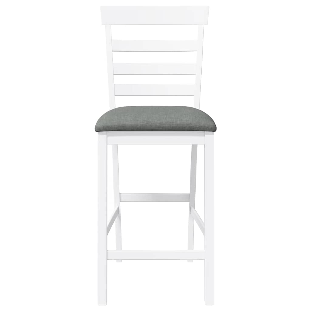 Barhocker mit Kissen 2 Stk. Weiß Massivholz Gummibaum