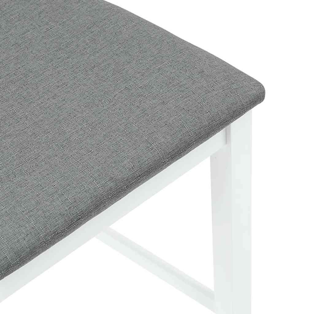 Barhocker mit Kissen 2 Stk. Weiß Massivholz Gummibaum