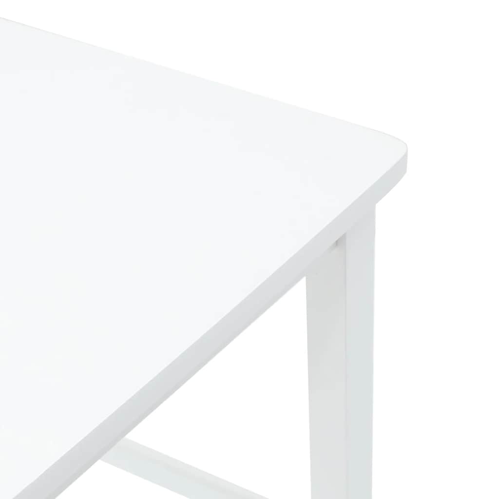 Barhocker 2 Stk. Weiß Massivholz Gummibaum