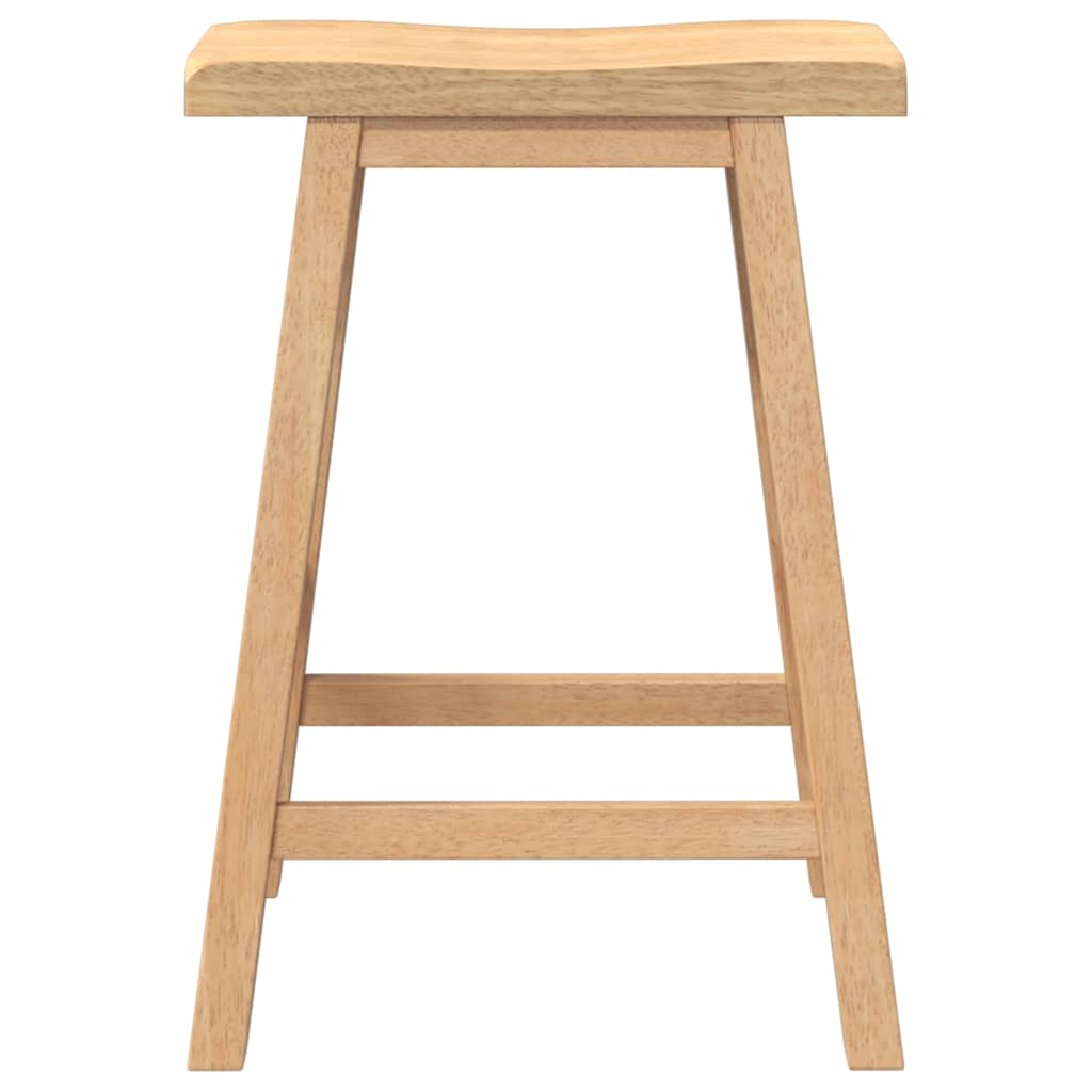 Barhocker 2 Stk. Natur Massivholz Gummibaum