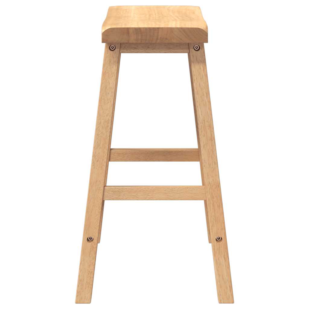 Barhocker 2 Stk. Natur Massivholz Gummibaum