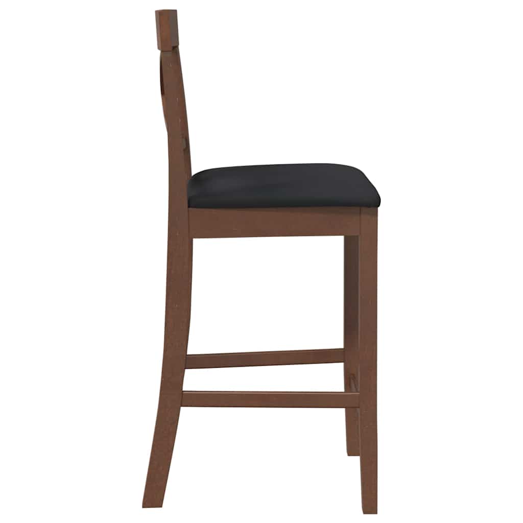 Barhocker mit Kissen 2 Stk. Braun Massivholz Gummibaum