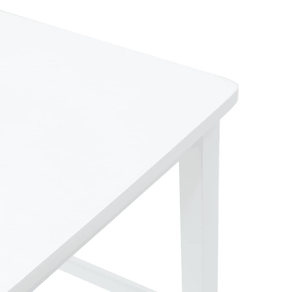 Barhocker 2 Stk. Weiß Massivholz Gummibaum