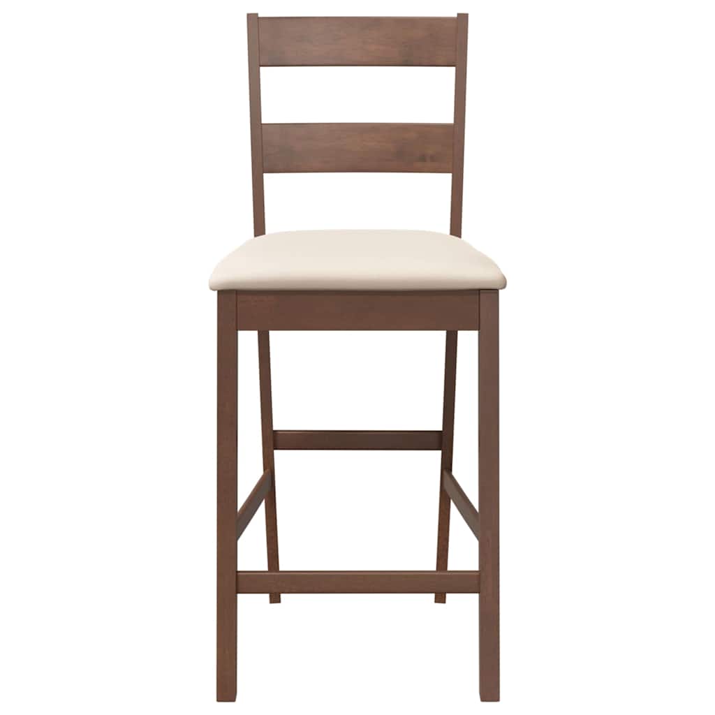 Barhocker mit Kissen 2 Stk. Braun Massivholz Gummibaum