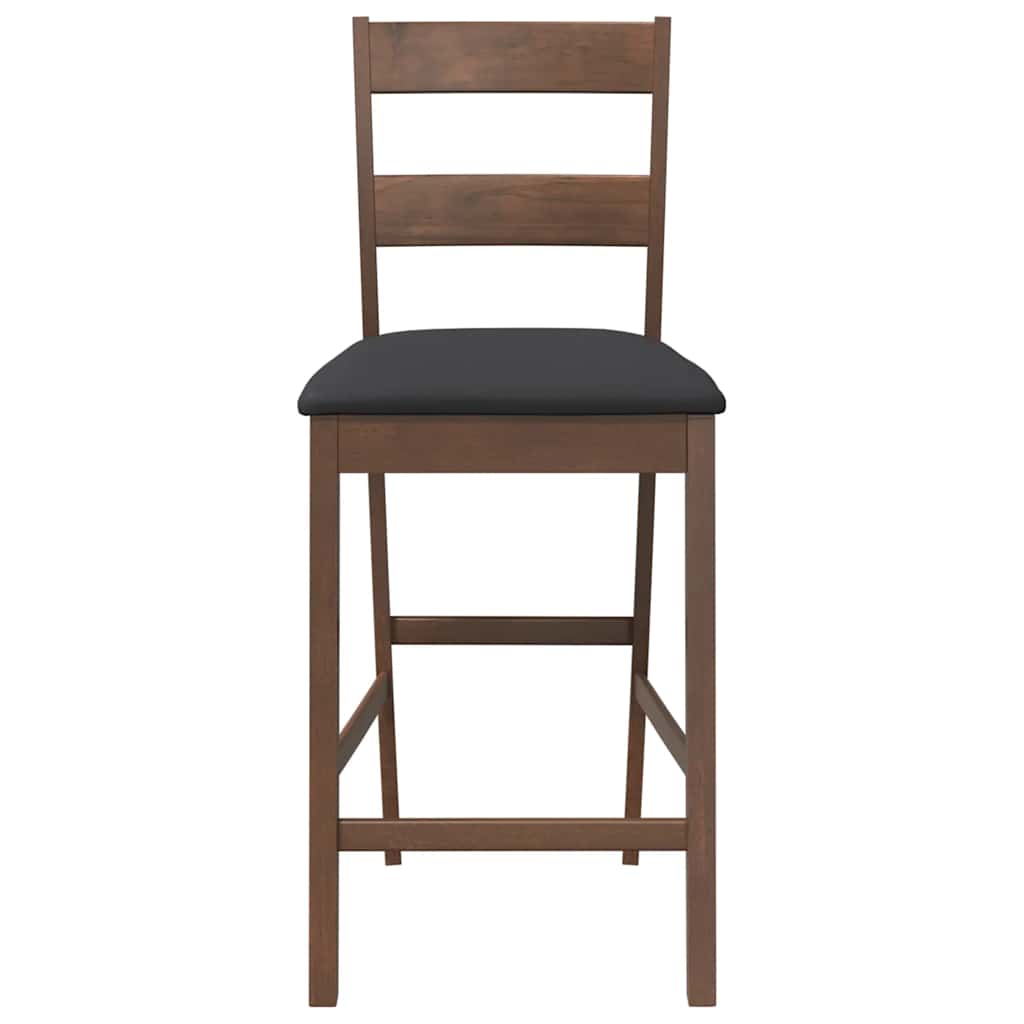 Barhocker mit Kissen 2 Stk. Braun Massivholz Gummibaum