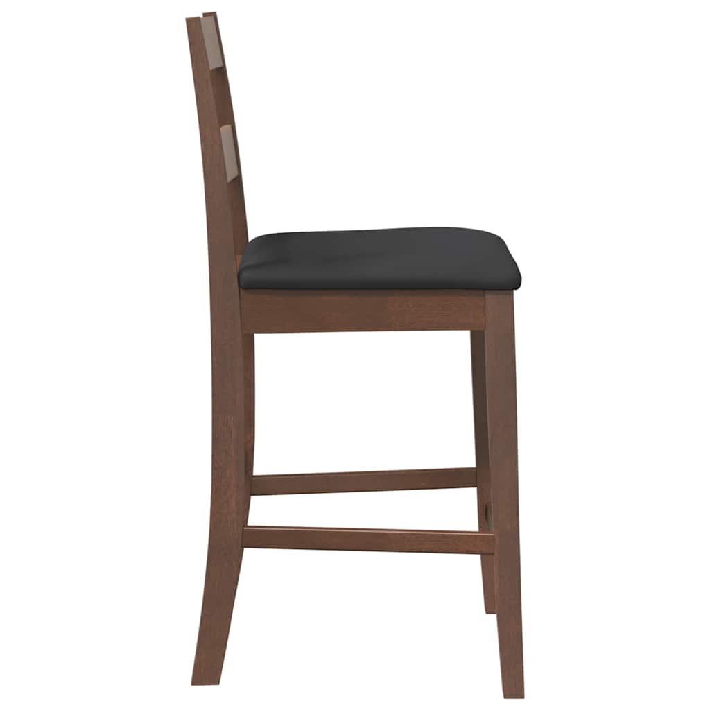 Barhocker mit Kissen 2 Stk. Braun Massivholz Gummibaum