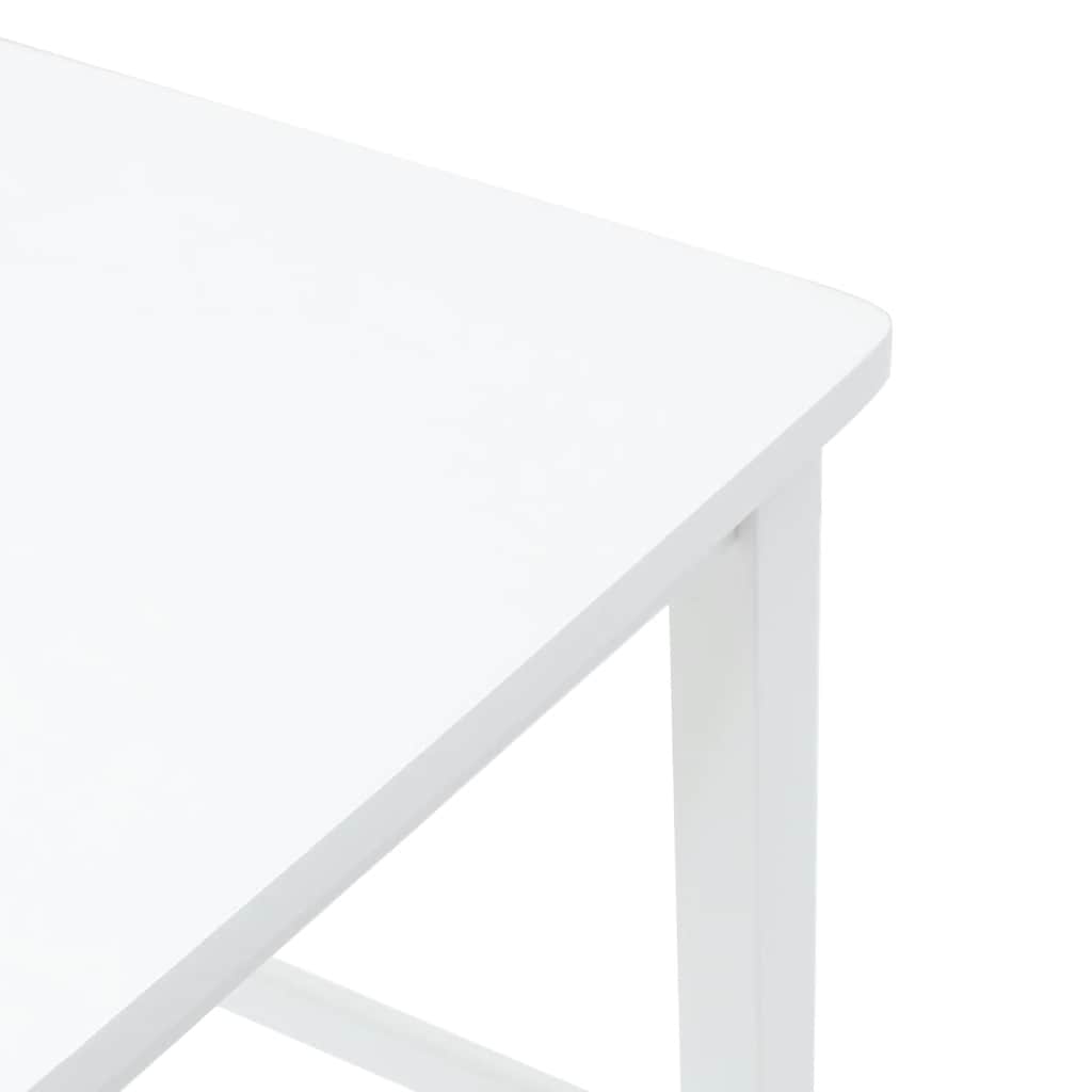 Barhocker 2 Stk. Weiß Massivholz Gummibaum