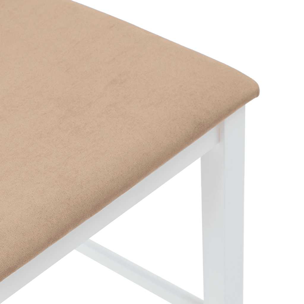 Barhocker mit Kissen 2 Stk. Weiß Massivholz Gummibaum