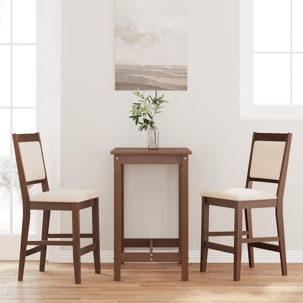 Barhocker mit Kissen 2 Stk. Braun Massivholz Gummibaum