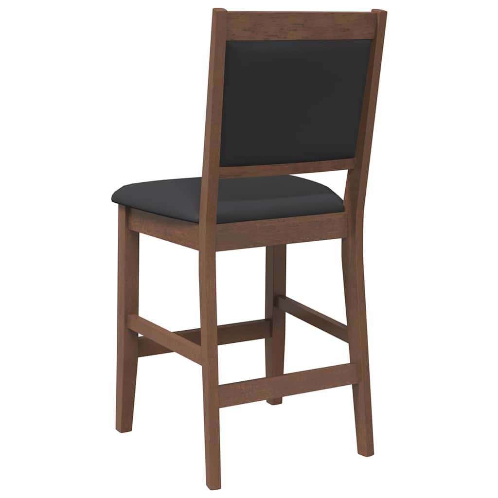 Barhocker mit Kissen 2 Stk. Braun Massivholz Gummibaum