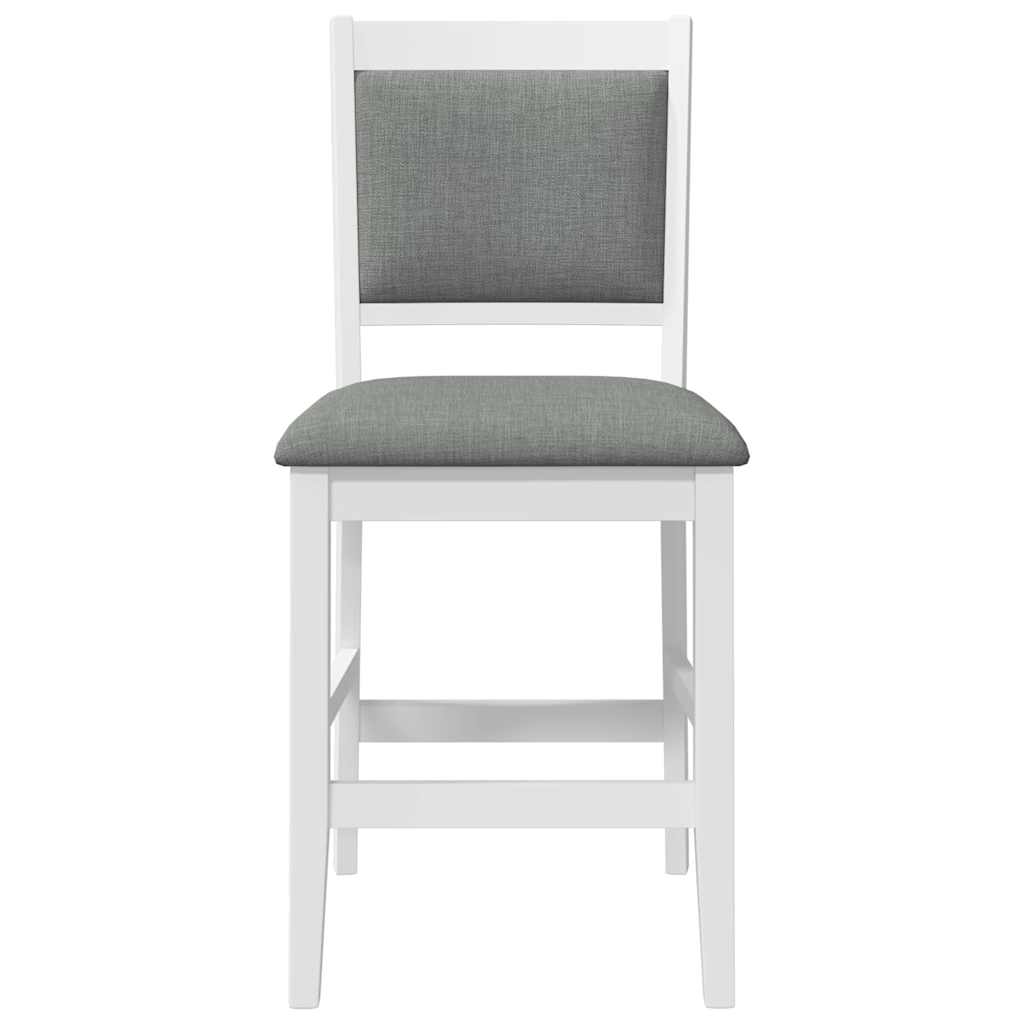 Barhocker mit Kissen 2 Stk. Weiß Massivholz Gummibaum