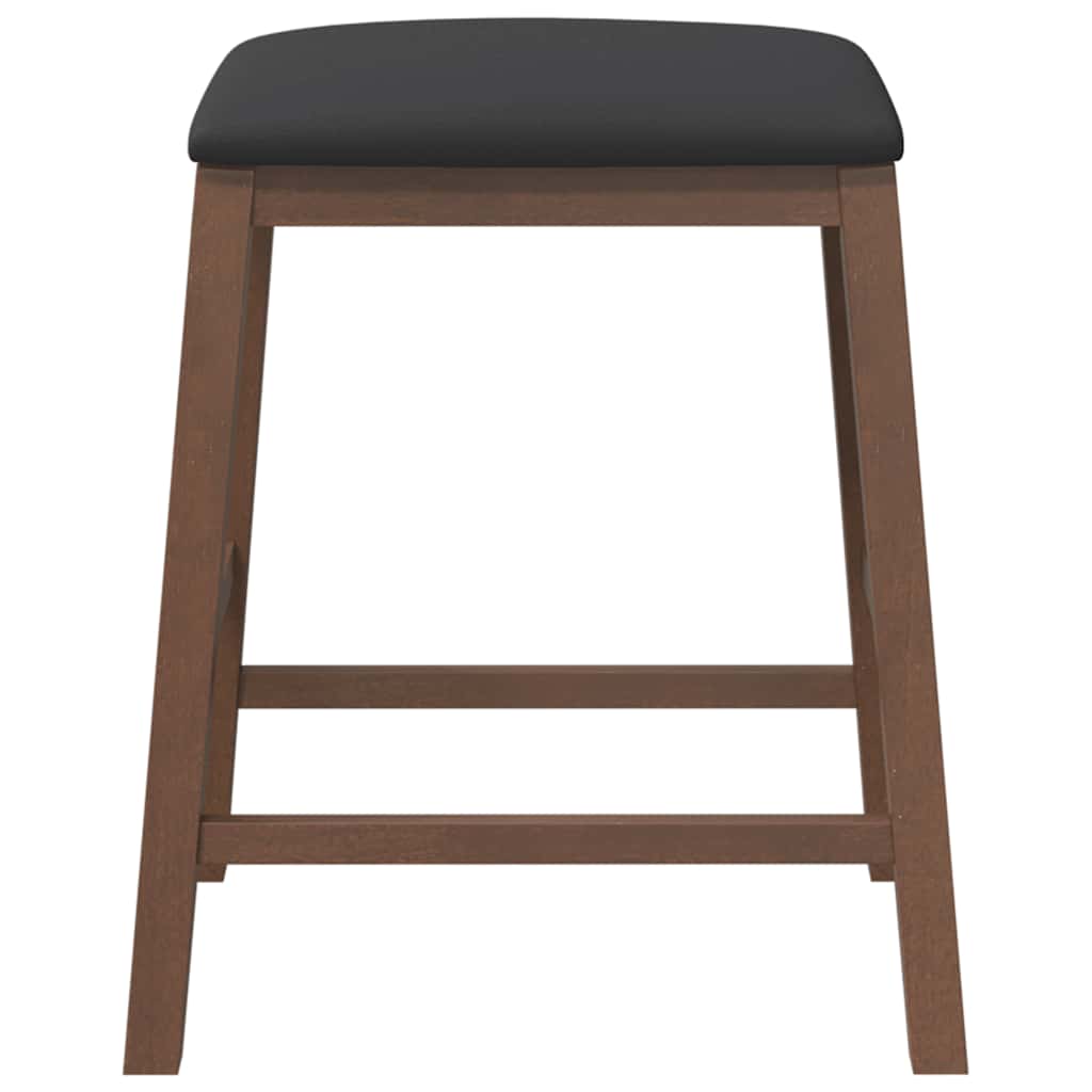 Barstühle mit Kissen 2 Stk. Braun Massivholz Gummibaum
