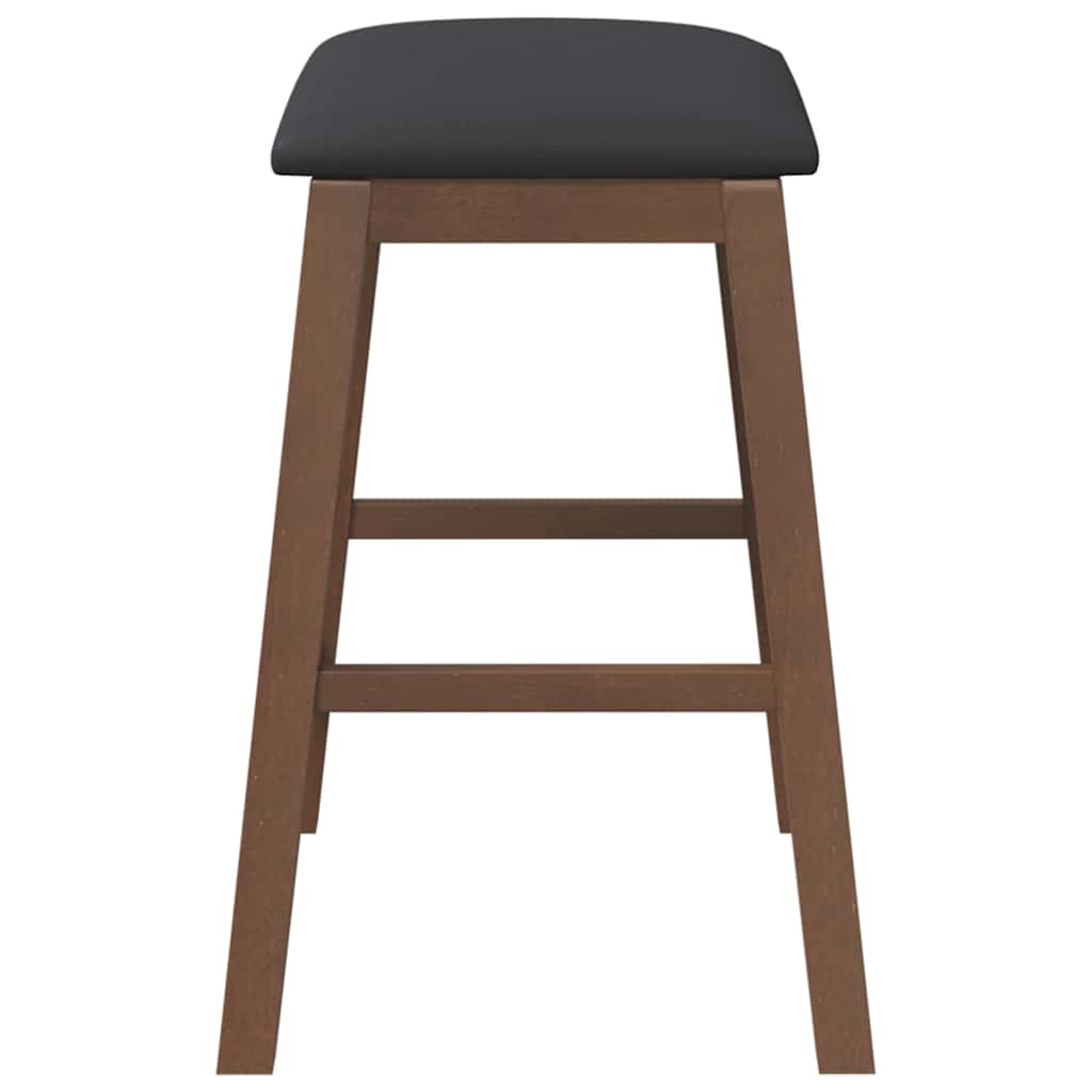 Barstühle mit Kissen 2 Stk. Braun Massivholz Gummibaum