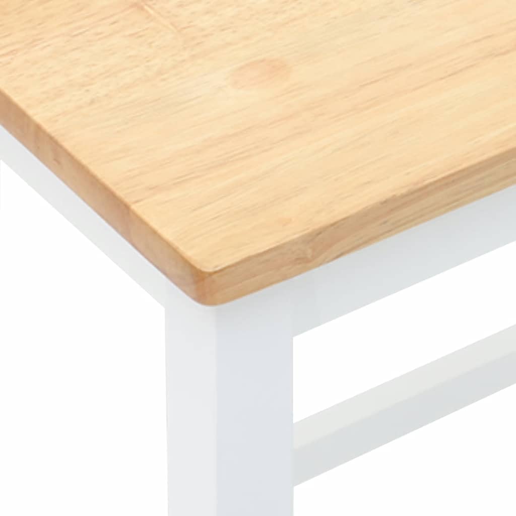 Barstühle 2 Stk. Weiß Massivholz Gummibaum