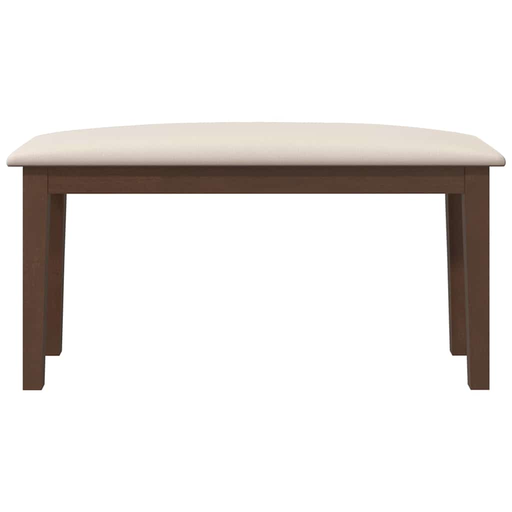 Bank 90 cm Braun Massivholz Gummibaum