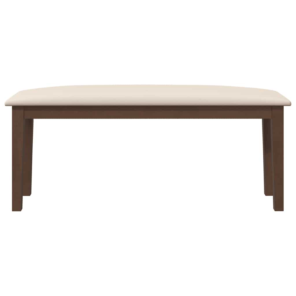 Bank 110 cm Braun Massivholz Gummibaum