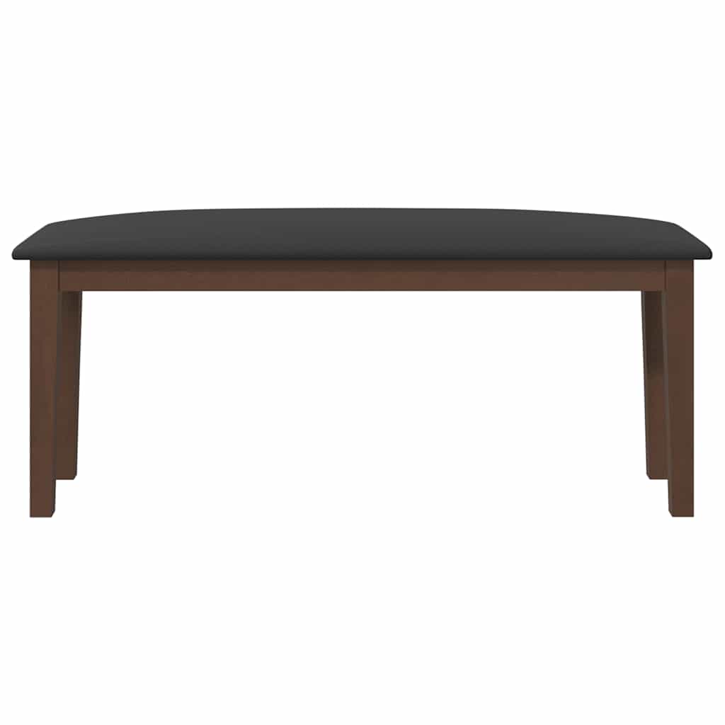 Bank 110 cm Braun Massivholz Gummibaum