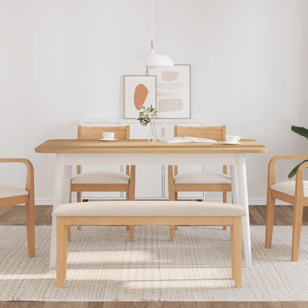Bank 110 cm Massivholz Gummibaum