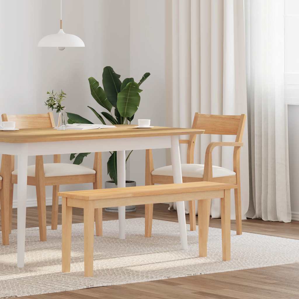 Bank 110 cm Massivholz Gummibaum
