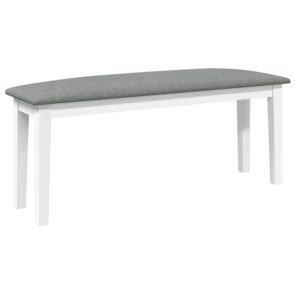 Bank 110 cm Weiß Massivholz Gummibaum