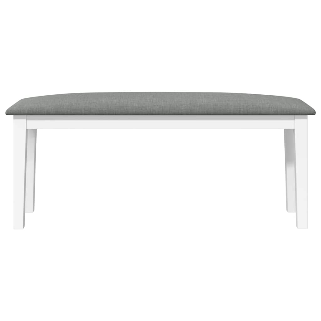 Bank 110 cm Weiß Massivholz Gummibaum
