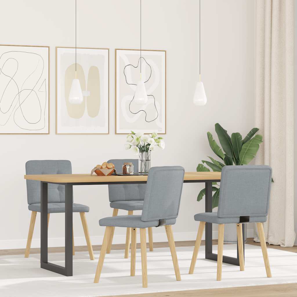 Dining chairs 4 pcs. Light grey fabric