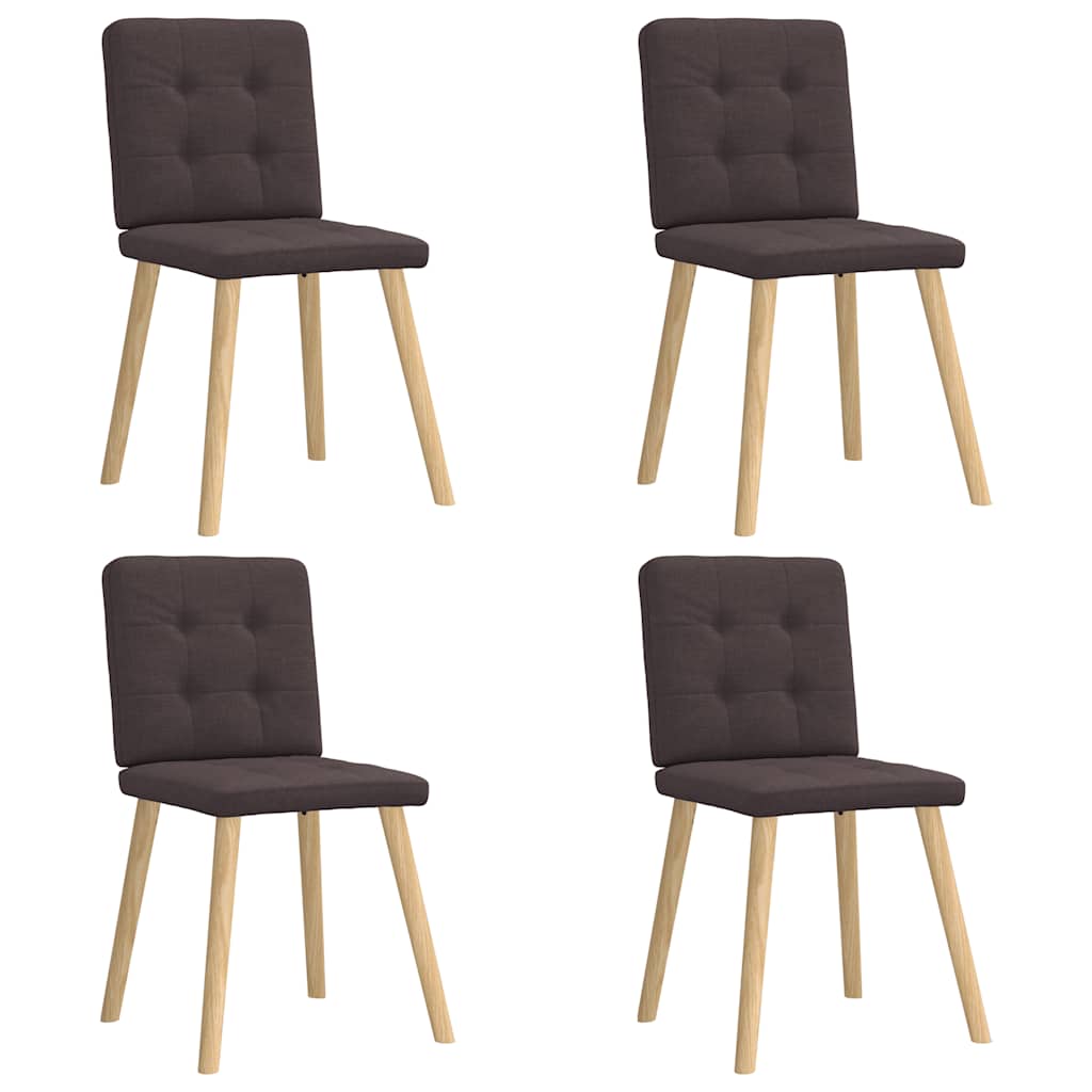Dining chairs 4 pcs. Dark brown fabric