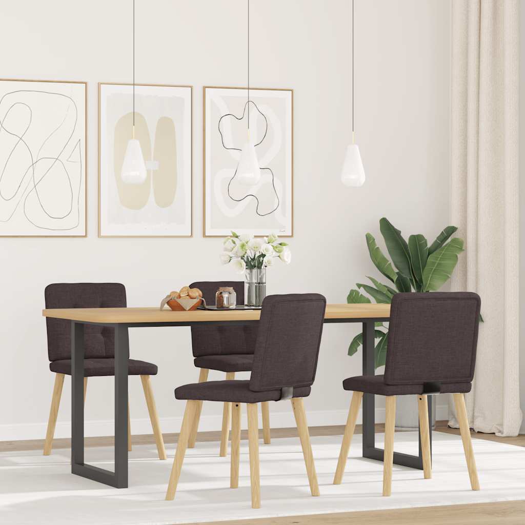 Dining chairs 4 pcs. Dark brown fabric