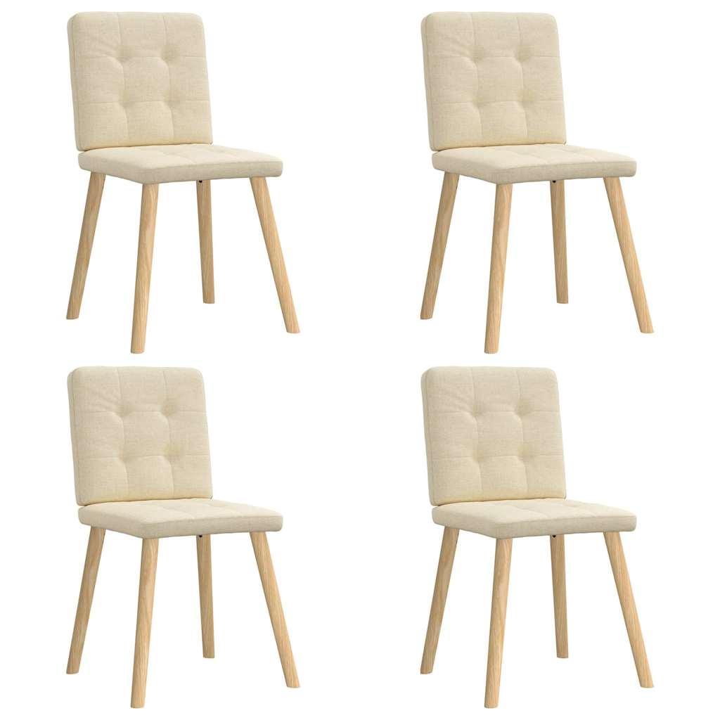 Esszimmerstühle 4 Stk. Creme Stoff