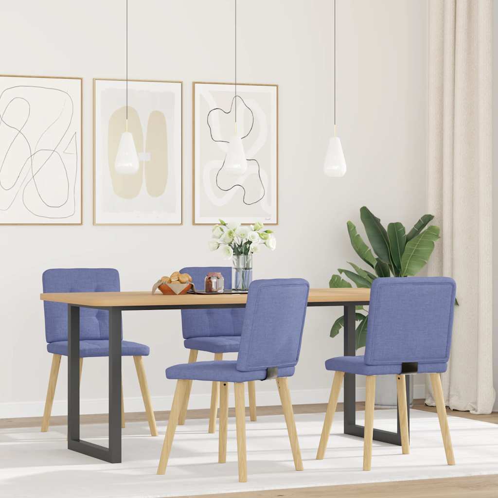 Dining chairs 4 pcs. Denim blue fabric