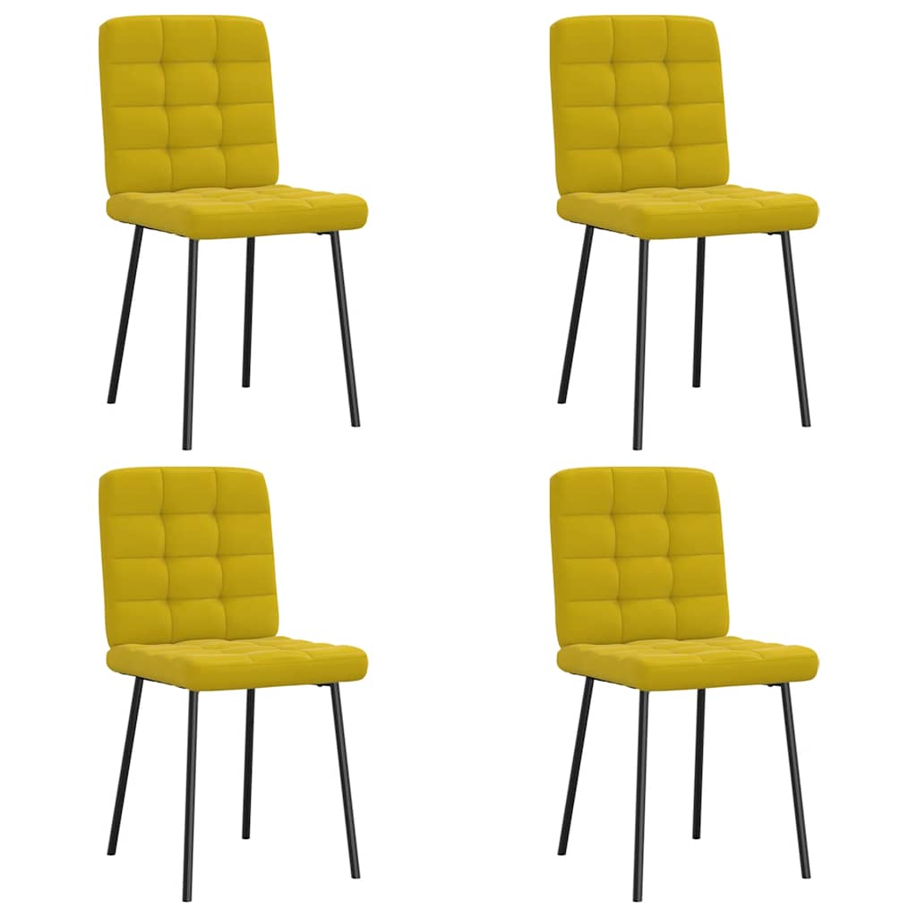 Dining chairs 4 pcs. Yellow velvet