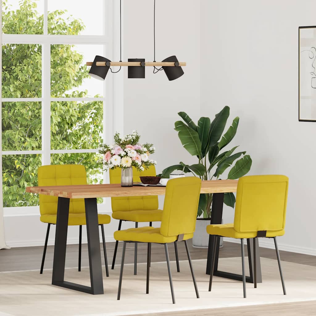 Dining chairs 4 pcs. Yellow velvet