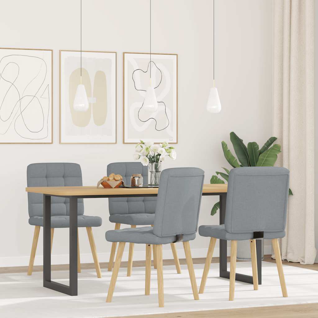 Dining chairs 4 pcs. Light grey fabric