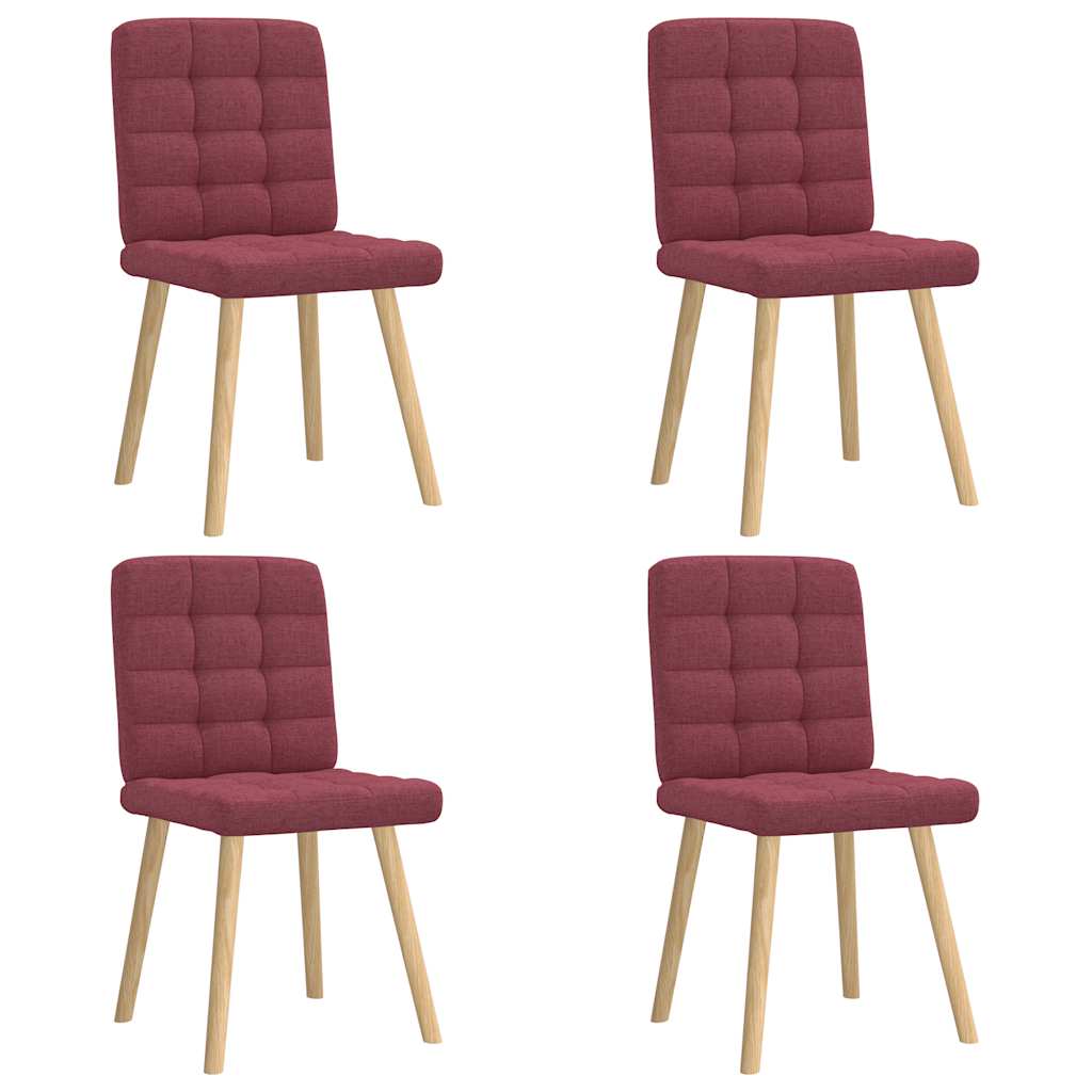 Dining chairs 4 pcs. Wine red fabric
