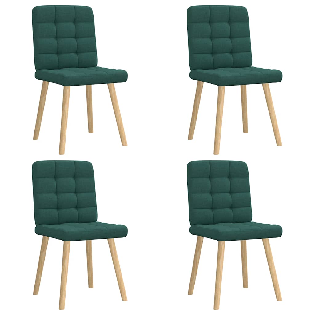 Dining chairs 4 pcs. Dark green fabric