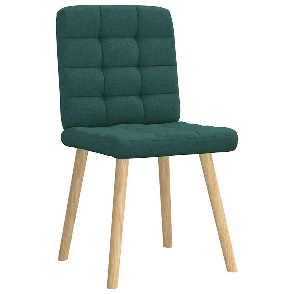 Dining chairs 4 pcs. Dark green fabric