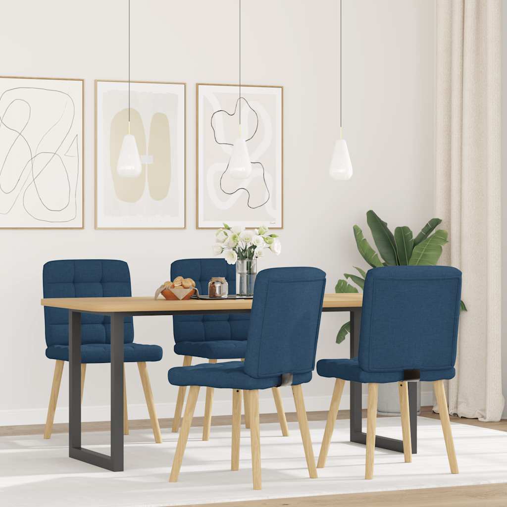 Dining chairs 4 pcs. Blue fabric