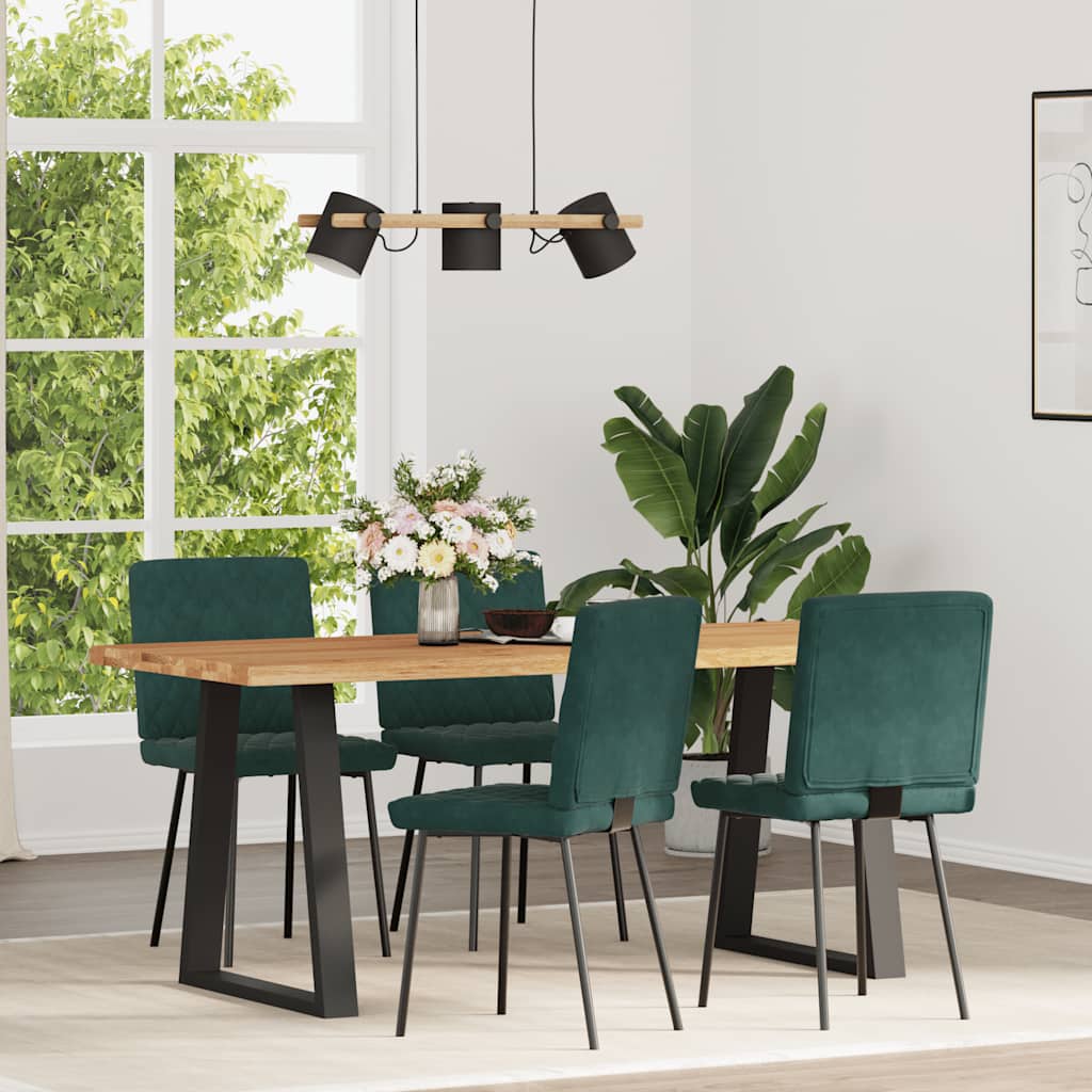 Dining chairs 4 pcs. Dark green velvet