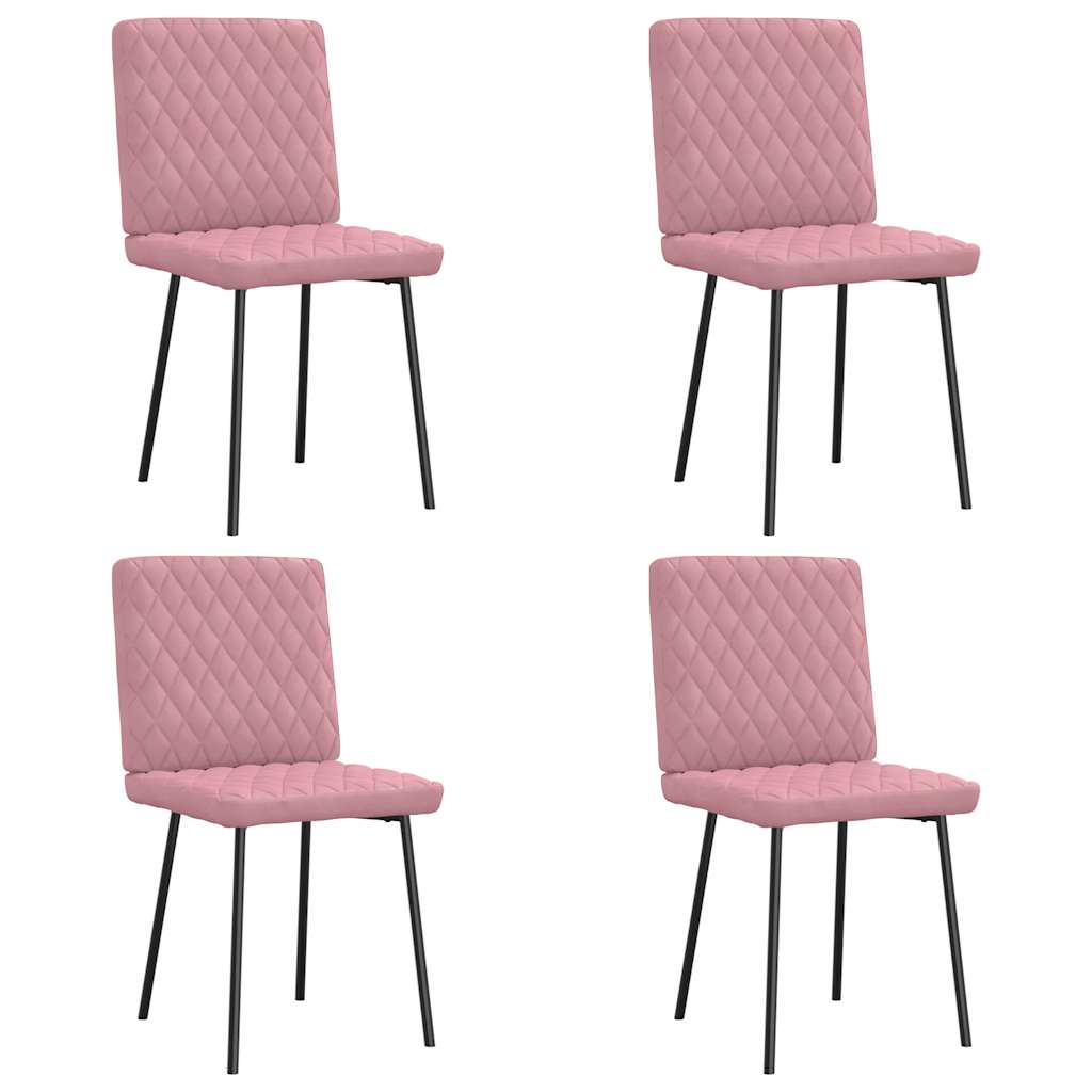 Dining chairs 4 pcs. Pink velvet
