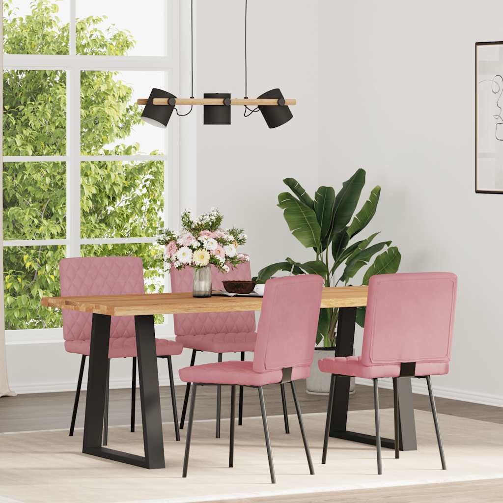 Dining chairs 4 pcs. Pink velvet